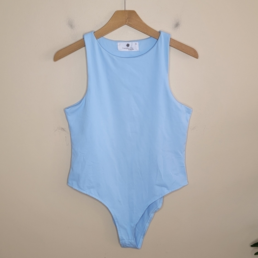 Everyday Chic Boutique Light Blue Tank Top Bodysuit Size Large